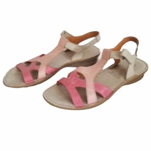 Alce women's pink & tan leather sandals